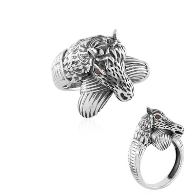 Anello in argento con Diamante Rosso I3