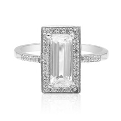 Anello in argento con Topazio Bianco