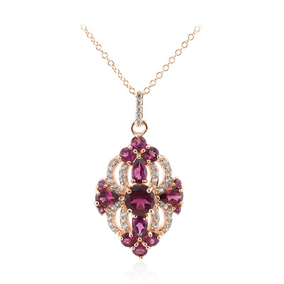 Collana in argento con Rodolite
