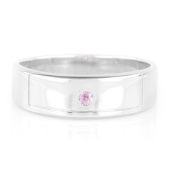 Anello da uomo in argento con Zaffiro Ceylon Rosa