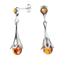 Orecchini in argento con Ambra Baltica
