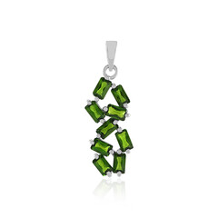 Ciondolo in argento con Diopside Russo