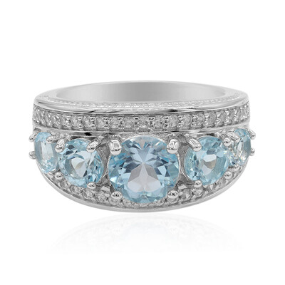 Anello in argento con Topazio Blu Cielo