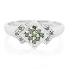 Anello placcato in platino con Diamante Fancy