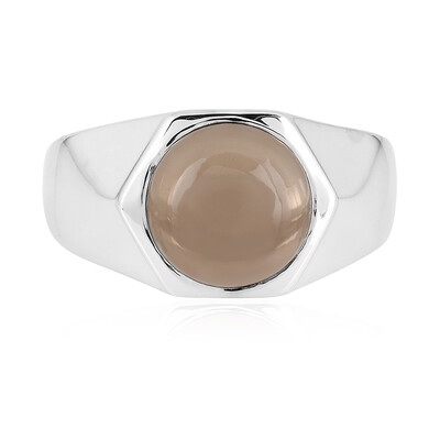 Anello da uomo in argento con Quarzo Fumè