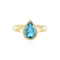 Anello in argento con Topazio Blu Svizzero