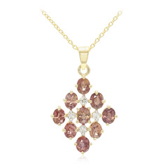 Collana in oro con Zaffiro Padparadscha (non riscaldato)