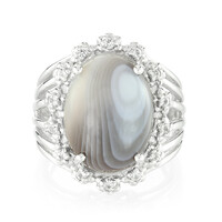 Anello in argento con Agata Botswana