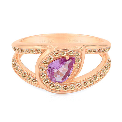 Anello in oro con Zaffiro Rosa (Annette)