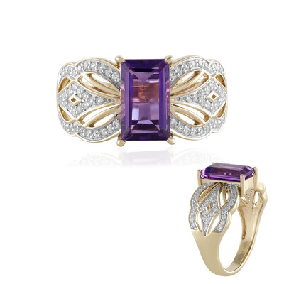 Anello in oro con Ametista Zambiana (SUHANA)