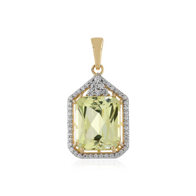 Ciondolo in oro con Kunzite Canarino
