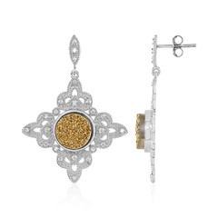 Orecchini in argento con Agata Glitter Dorata