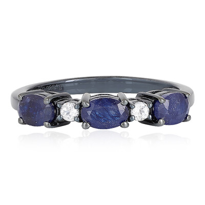Anello in argento con Zaffiro Blu del Madagascar