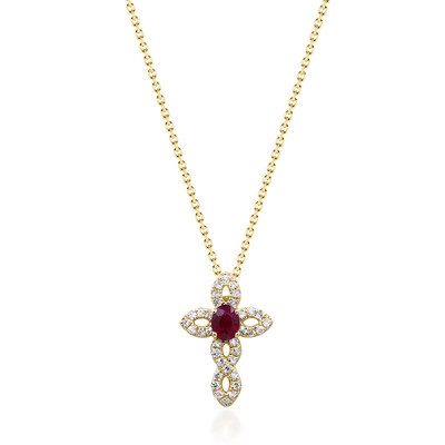Collana in oro con Rubino Mozambico AAA (CIRARI)