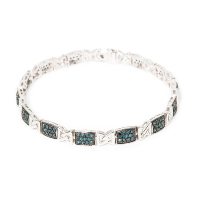 Bracciale in argento con Diamante Blu