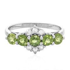 Anello in argento con Zaffiro Verde AAA