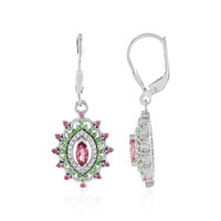 Orecchini in argento con Tormalina Rosa Nigeriana