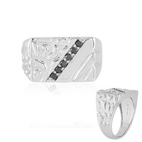Anello da uomo in argento con Diamante Nero