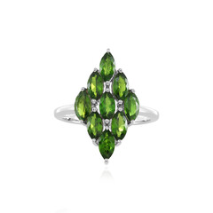 Anello in argento con Diopside Russo