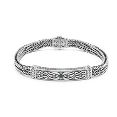 Bracciale in argento con Topazio Blu Londra (Nan Collection)