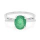 Anello placcato in platino con Smeraldo Bahia