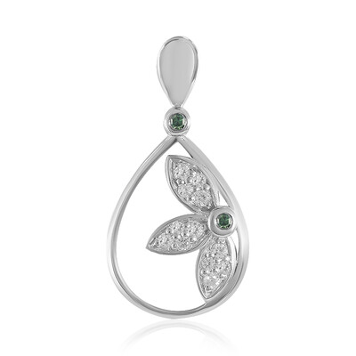 Ciondolo in argento con Diamante Verde I2