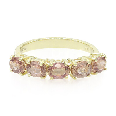 Anello in oro con Zaffiro Padparadscha (non riscaldato)