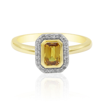 Anello in oro con Zaffiro Arancione Ban Ka Cha