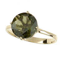 Anello in oro con Moldavite