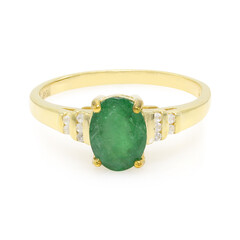 Anello placcato in oro con Smeraldo Bahia