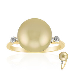 Anello in oro con Perla Dorata dei Mari del Sud Kabira (TPC)