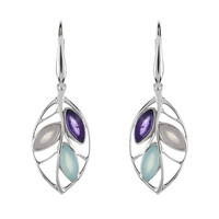 Orecchini in argento con Agata Blu