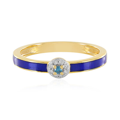 Anello in argento con Diamante Blu I4