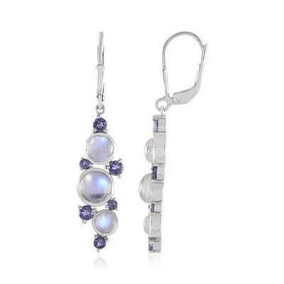 Orecchini in argento con Pietra di Luna Blu (KM by Juwelo)