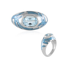 Anello in argento con Topazio Blu Cielo (Adela Silber)