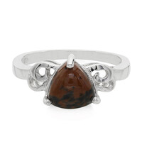 Anello in argento con Ossidiana Mogano
