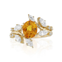 Anello in oro con Zaffiro Arancione Ban Ka Cha