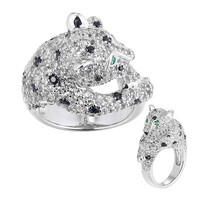 Anello in argento con Zaffiro Nero(Adela Silber)