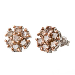 Orecchini in argento con Diamante Champagne
