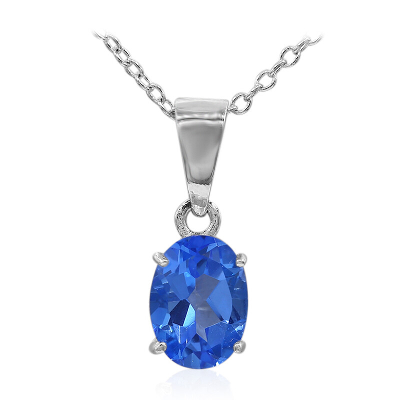 Collana In Argento Sterling Con Gocce D'acqua, Topazio Azzurro E - Foto 11