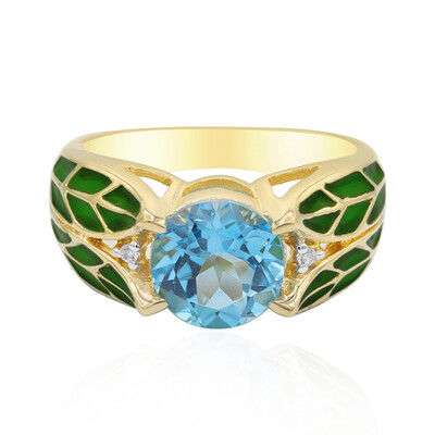 Anello in argento con Topazio Blu Svizzero