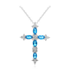 Collana in argento con Apatite Blu Neon
