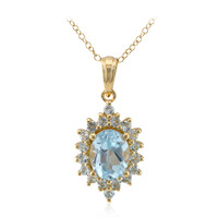 Collana in argento con Topazio Blu Cielo