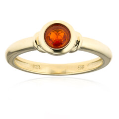 Anello in oro con Opale di Fuoco Messicano (CUSTODANA)