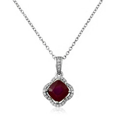 Collana in argento con Rubino del Madagascar