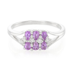 Anello in argento con Zaffiro Ceylon Porpora (non riscaldato)