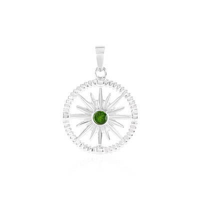 Ciondolo in argento con Diopside Russo