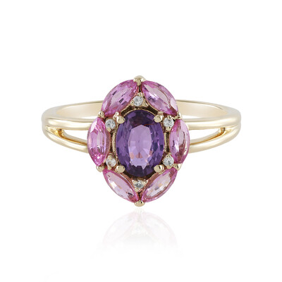 Anello in oro con Zaffiro Ceylon Porpora (non riscaldato)