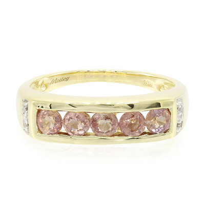 Anello in oro con Zaffiro Padparadscha (non riscaldato)