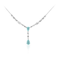 Collana in argento con Quarzo blu pastello